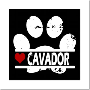 Cavador dog paw print Posters and Art